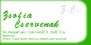 zsofia cservenak business card